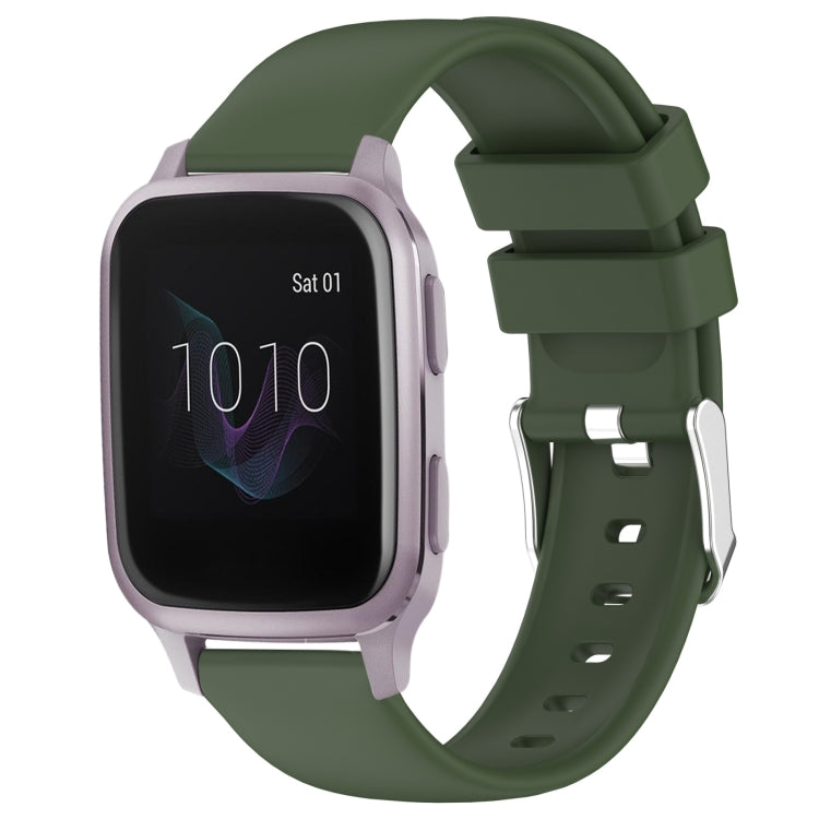 Compatible with Garmin Venu SQ 20mm Smooth Solid Color Silicone Watch Band(Army Green) - free shipping - PMC TechLife - Order now!