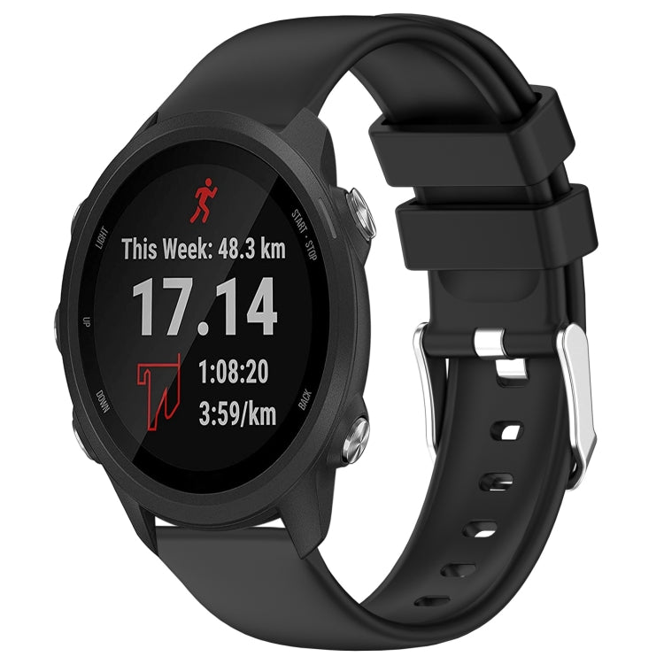 Compatible with Garmin Compatible witherunner 245 20mm Smooth Solid Color Silicone Watch Band(Black) - free shipping - PMC TechLife - Order now!