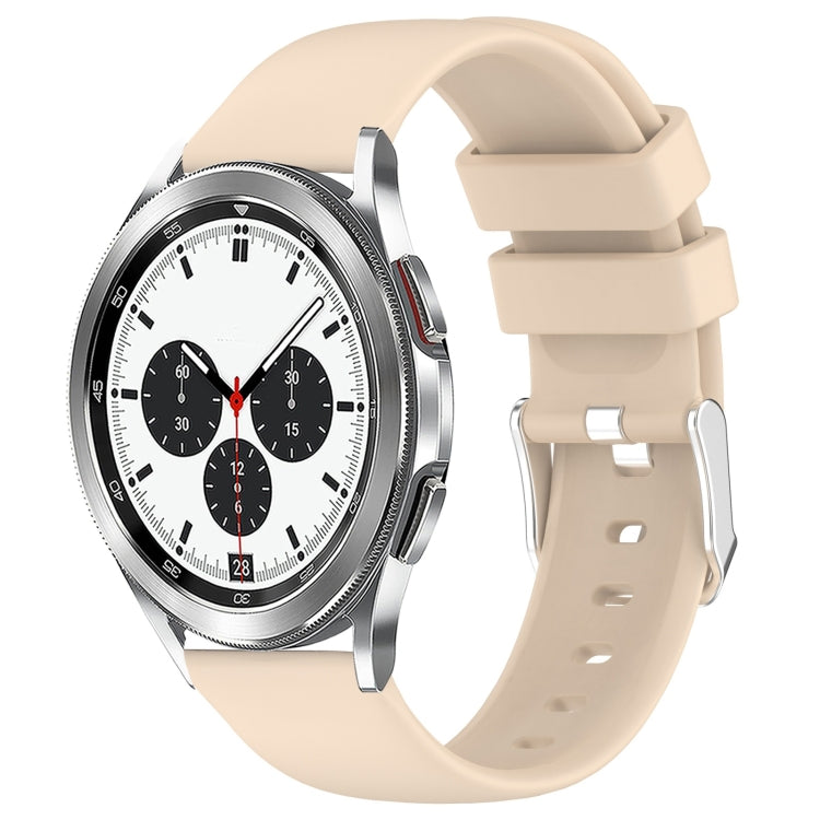 For Samsung  Galaxy Watch 4 Classic 42mm 20mm Smooth Solid Color Silicone Watch Band(Beige) - free shipping - PMC TechLife - Order now!