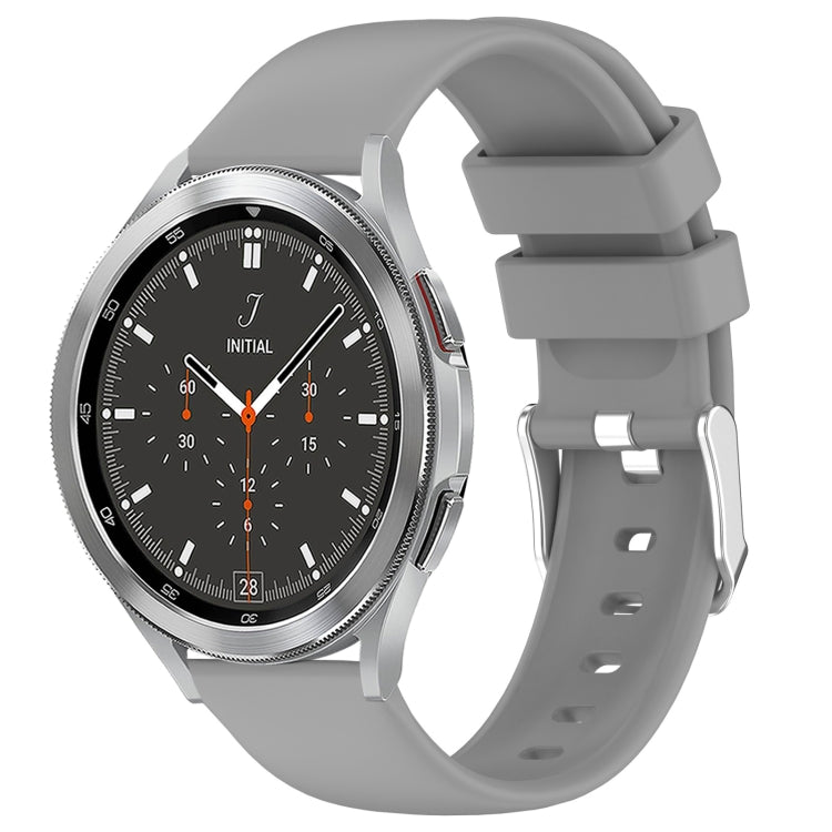 For Samsung  Galaxy Watch 4 Classic 46mm 20mm Smooth Solid Color Silicone Watch Band(Grey) - Watch Bands by PMC TechLife | Online Shopping South Africa | PMC TechLife | Buy Now Pay Later Mobicred