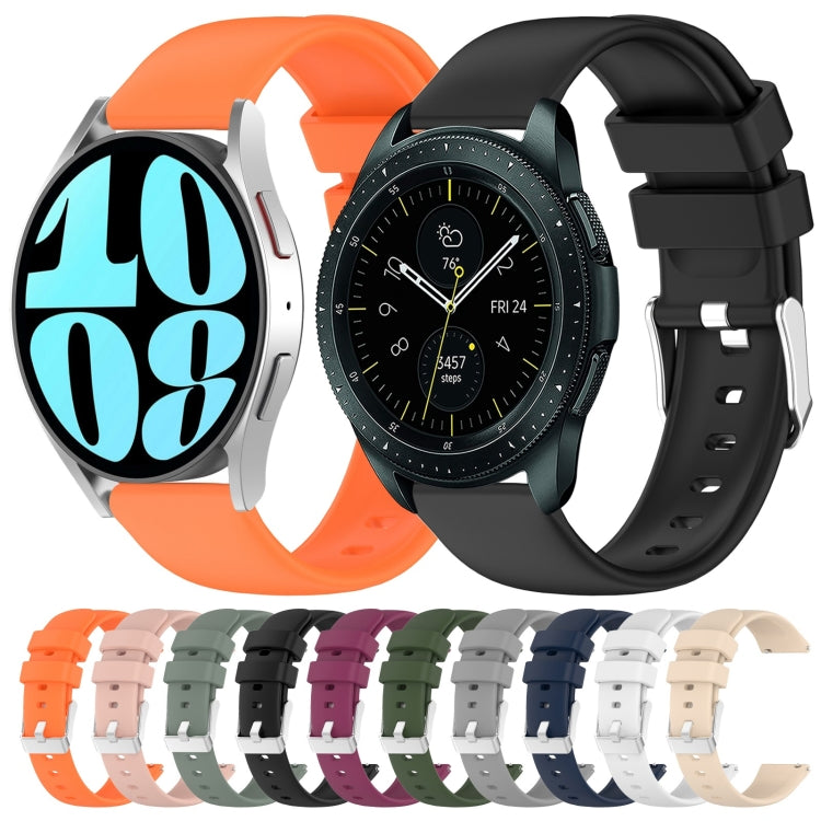 For Samsung Galaxy Watch 6 Classic 43mm 20mm Smooth Solid Color Silicone Watch Band(Orange) - Watch Bands by PMC TechLife | Online Shopping South Africa | PMC TechLife | Buy Now Pay Later Mobicred