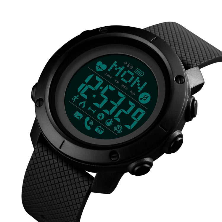 SKMEI 1511 Simple Bluetooth Men Smart Waterproof Compass Adult Smart Watch(Rubber Shell Black) - Sport Watches by SKMEI | Online Shopping South Africa | PMC Jewellery | Buy Now Pay Later Mobicred