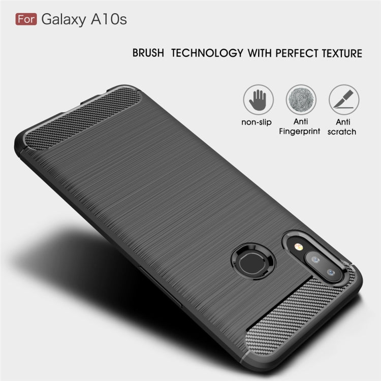Brushed Texture Carbon Fiber TPU Case for Galaxy A10s(Navy Blue) - free shipping - PMC TechLife - Order now!