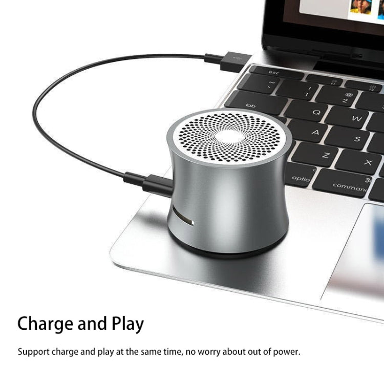 EWA A104 Bluetooth Speaker MP3 Player Portable Speaker Metallic USB Input MP3 Player Stereo Multimedia Speaker(Grey) - Mini Speaker by EWA | Online Shopping South Africa | PMC Jewellery | Buy Now Pay Later Mobicred