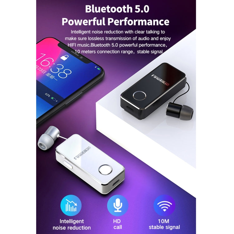 FineBlue F2 Pro Wireless Bluetooth V5.0 Earphone Hands-Free Vibrating Alert Wear Clip Earphone(White) - Bluetooth Earphone by Fineblue | Online Shopping South Africa | PMC Jewellery