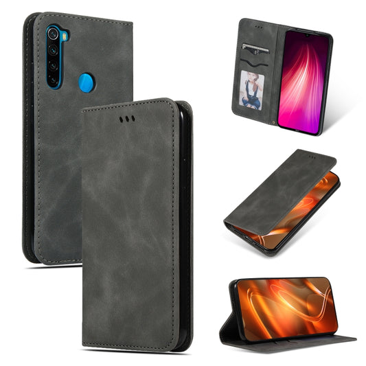 For Xiaomi Redmi Note 8 Retro Skin Feel Business Magnetic Horizontal Flip Leather Case(Grey) - Xiaomi Cases by PMC Jewellery | Online Shopping South Africa | PMC Jewellery