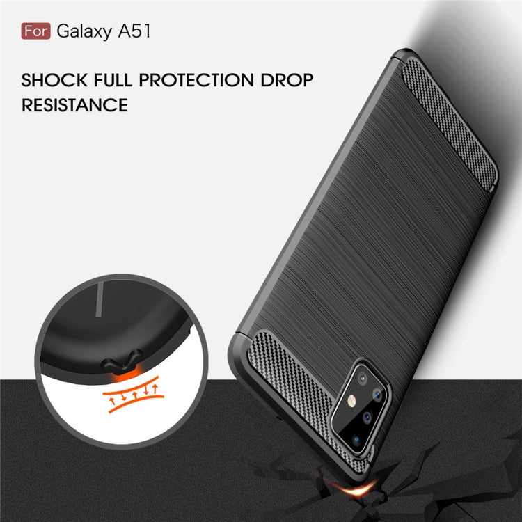 For Galaxy A51 Brushed Texture Carbon Fiber TPU Case(Red) - free shipping - PMC TechLife - Order now!