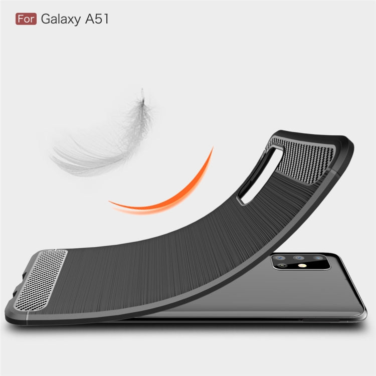 For Galaxy A51 Brushed Texture Carbon Fiber TPU Case(Red) - free shipping - PMC TechLife - Order now!