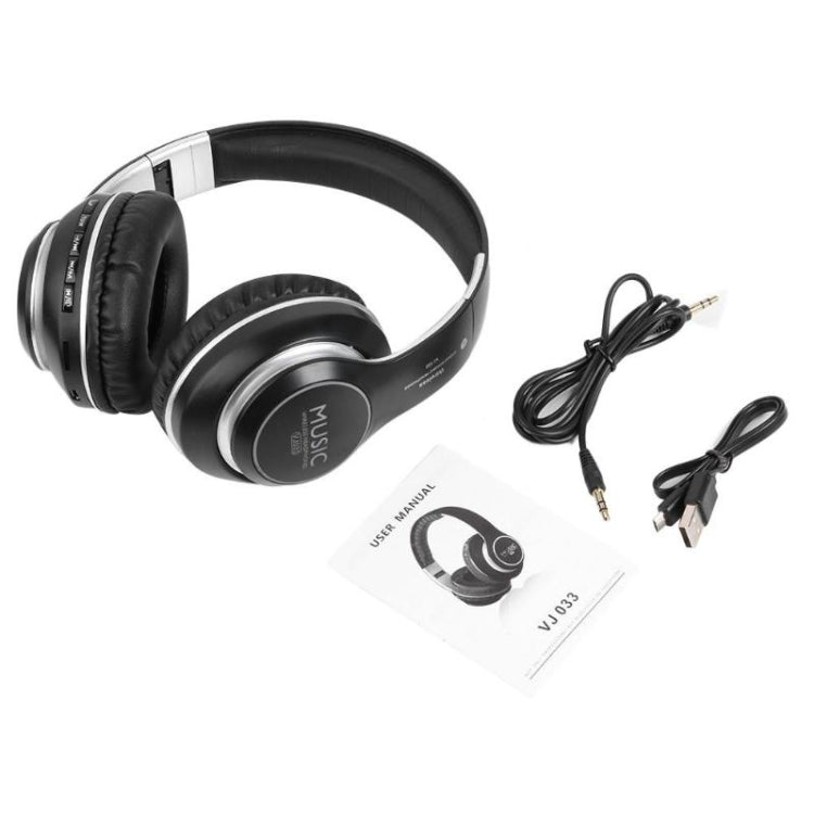 VJ033 Multi-function Upgrade Bluetooth 5.0 Headset Stereo Wireless LED Microphone FM Radio Headset(Blue) - Headset & Headphone by PMC TechLife | Online Shopping South Africa | PMC TechLife