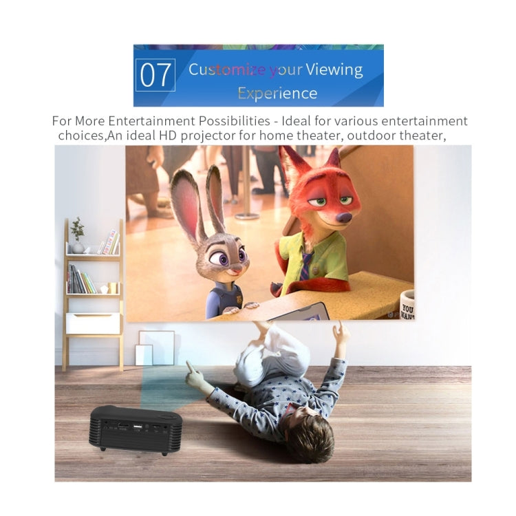 A2000 Portable Projector 800 Lumen LCD Home Theater Video Projector, Support 1080P, US Plug (White) - LED Projector by PMC TechLife | Online Shopping South Africa | PMC TechLife | Buy Now Pay Later Mobicred