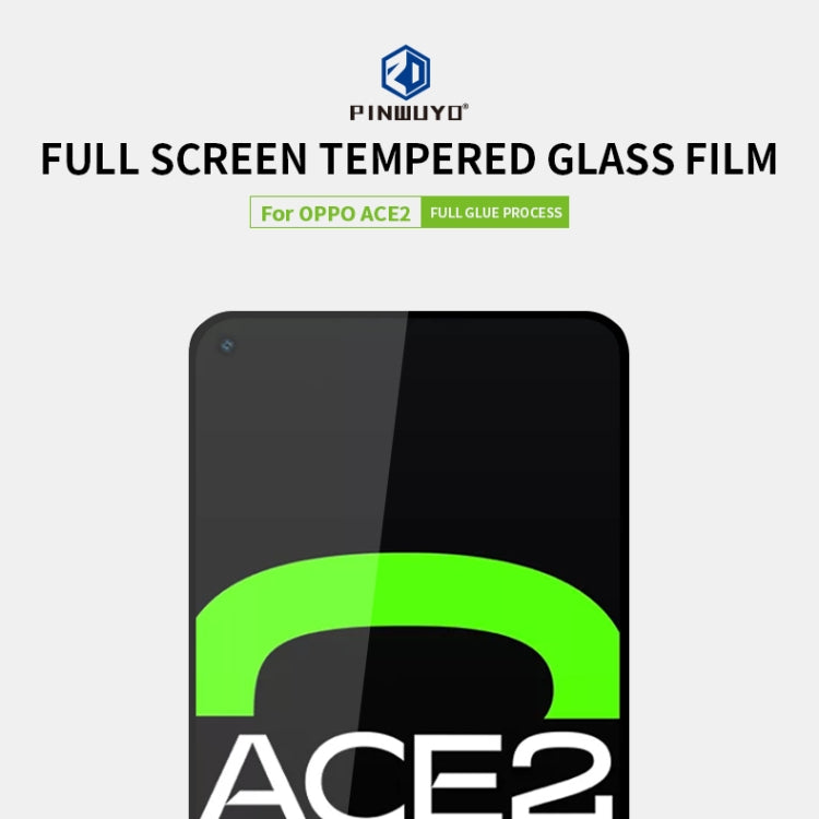 For OPPO Ace2 PINWUYO 9H 2.5D Full Screen Tempered Glass Film(Black) - OPPO Tempered Glass by PINWUYO | Online Shopping South Africa | PMC Jewellery | Buy Now Pay Later Mobicred