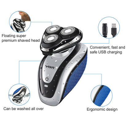 VGR V-300 5W 2 in 1 USB USB Multi-function Electric Shaver with Hair Cutter Head - Electric Shavers by VGR | Online Shopping South Africa | PMC Jewellery | Buy Now Pay Later Mobicred