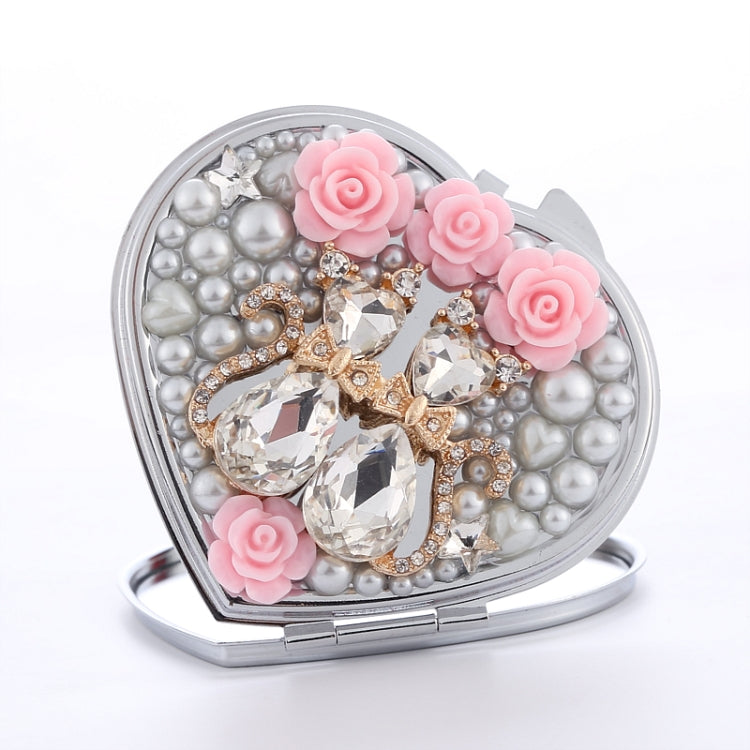 Hand-made DIY Creative Mirror Heart-shaped Double-side Makeup Mirror - Mirror by PMC Jewellery | Online Shopping South Africa | PMC Jewellery