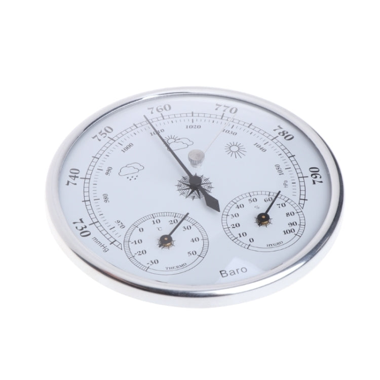 THB9392 Wall Hanging Household Weather Station Barometer Thermometer Hygrometer, 128mm (Silver) - Indoor Thermometer by PMC TechLife | Online Shopping South Africa | PMC TechLife | Buy Now Pay Later Mobicred