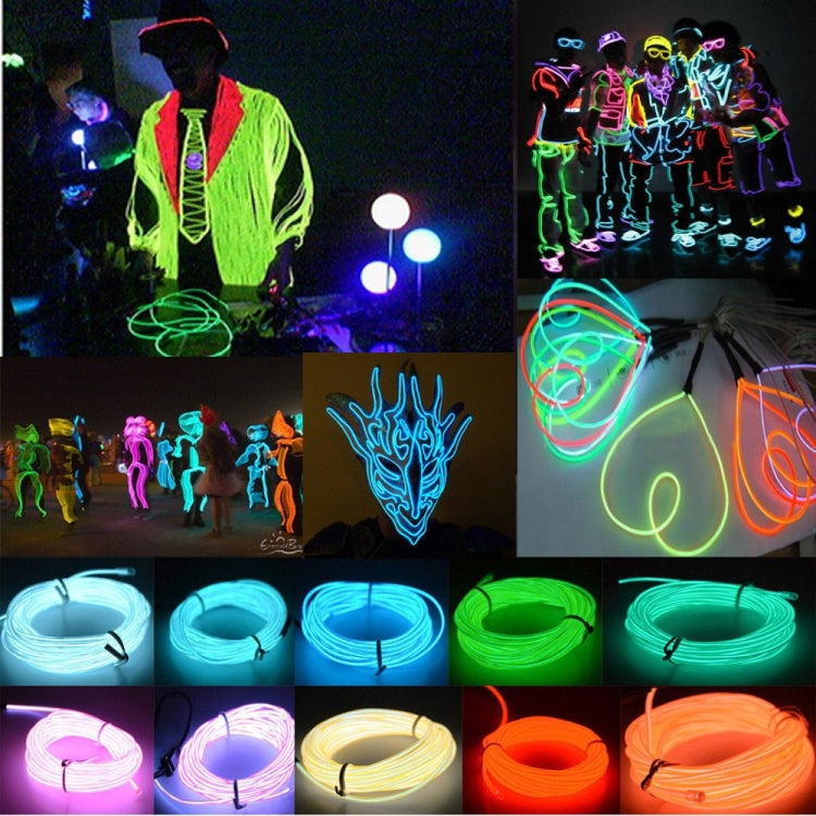 Flexible LED Light EL Wire String Strip Rope Glow Decor Neon Lamp USB Controlle 3M Energy Saving Mask Glasses Glow Line F277(Blue Light) - Laser Stage Lighting by PMC Jewellery | Online Shopping South Africa | PMC Jewellery