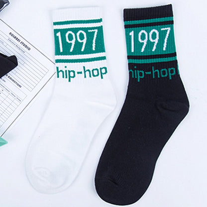 3 Pairs Street Beat Retro Hip Hop Simple Tube Socks Sports Skateboard Socks, Size:One Size(White) - Tube Socks by PMC Jewellery | Online Shopping South Africa | PMC Jewellery