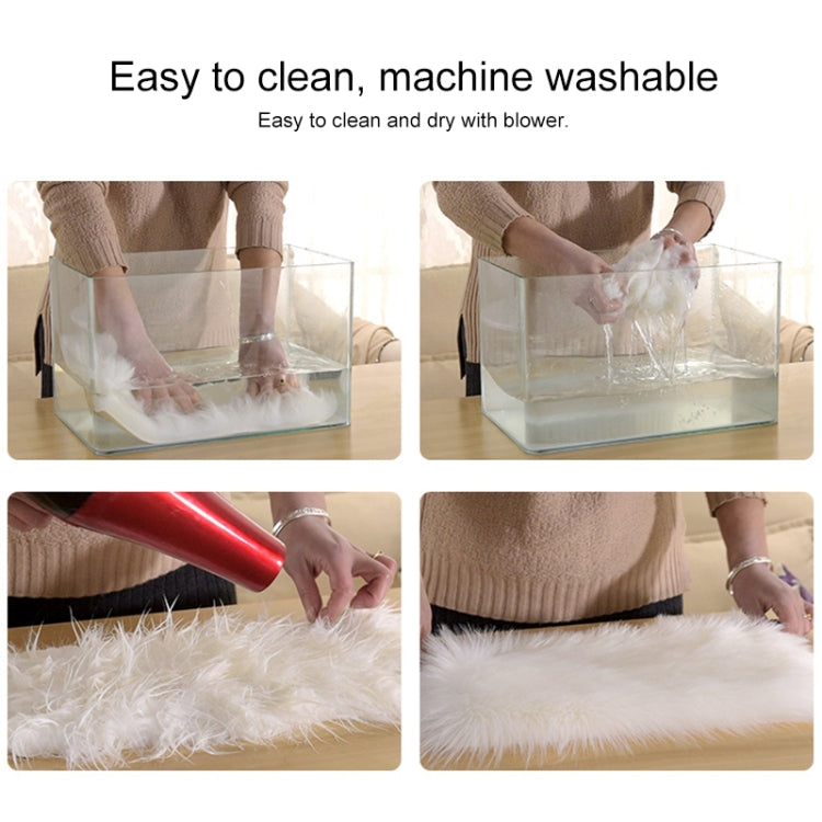 Luxury Rectangle Square Soft Artificial Wool Sheepskin Fluffy Rug Fur Carpet, Size:45x45cm(White) - Mats by PMC TechLife | Online Shopping South Africa | PMC TechLife | Buy Now Pay Later Mobicred