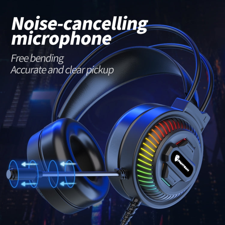 PANTSAN PSH-400 USB Computer Head-Mounted Luminous RGB Wired Headset, Specification:3.5mm Pink - Multimedia Headset by PANTSAN | Online Shopping South Africa | PMC TechLife | Buy Now Pay Later Mobicred