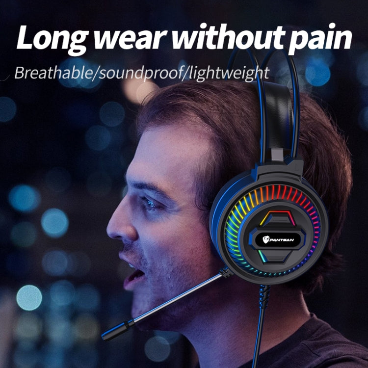 PANTSAN PSH-400 USB Computer Head-Mounted Luminous RGB Wired Headset, Specification:3.5mm White - Multimedia Headset by PANTSAN | Online Shopping South Africa | PMC Jewellery