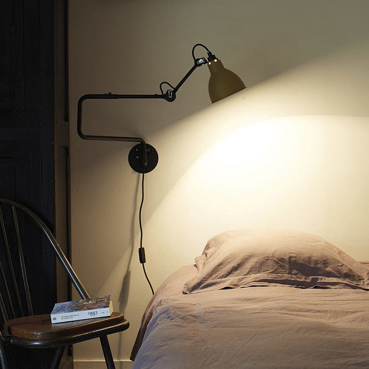 Classic Adjustable Modern Industrial Long Swing Arm Wall Lamp with LED Light Source(Gray) - Wall Lamps by PMC TechLife | Online Shopping South Africa | PMC TechLife | Buy Now Pay Later Mobicred