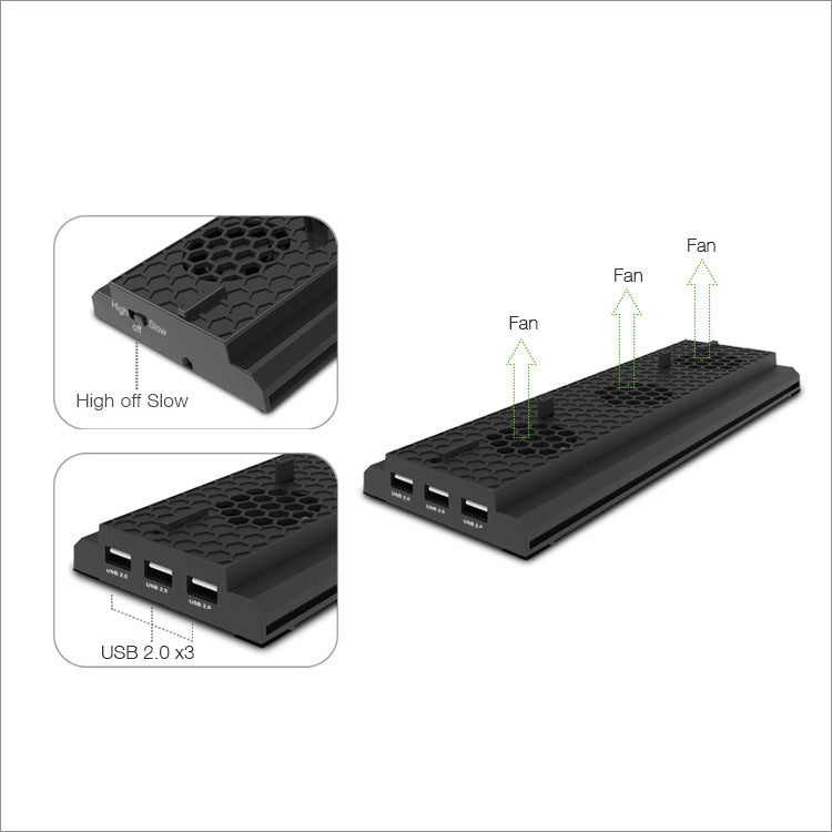 DOBE TYX-1768 Heat Dissipate Vertical Stand Base Cooling Dock Cooling Fan Bracket for Xbox One X Game Console - Holder by DOBE | Online Shopping South Africa | PMC TechLife