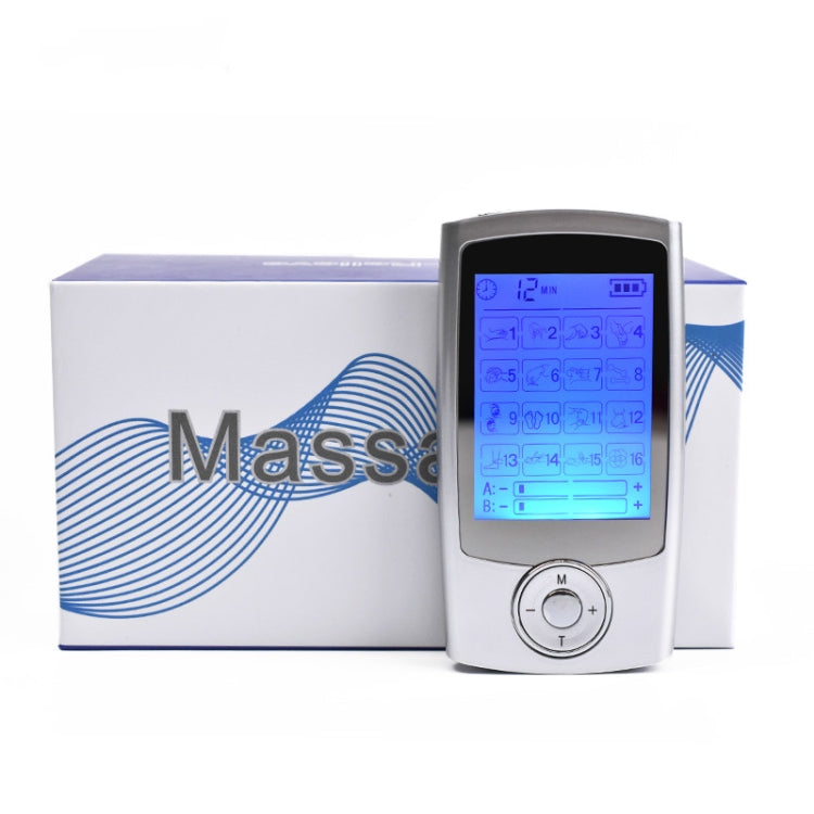 16 Mode Digital Electronic Pulse Massager Muscle Stimulator Pain Relief Machine(Silver) - Massage & Relaxation by PMC Jewellery | Online Shopping South Africa | PMC Jewellery