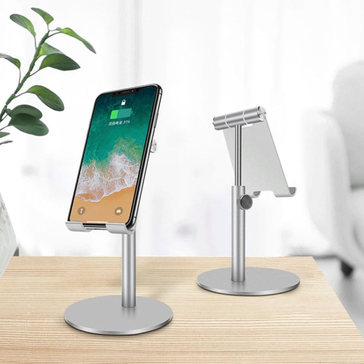 Adjustable Aluminum Alloy Cell Phone Tablet Holder Desk Stand Mount(Black) - Desktop Holder by PMC Jewellery | Online Shopping South Africa | PMC Jewellery