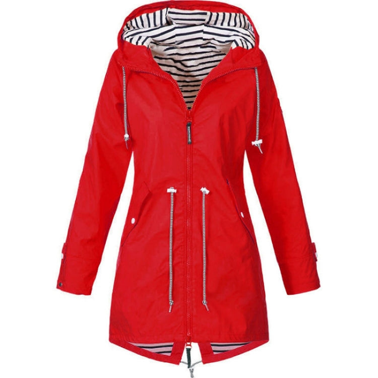 Women Waterproof Rain Jacket Hooded Raincoat, Size:M(Red) - Hoodie by PMC Jewellery | Online Shopping South Africa | PMC Jewellery