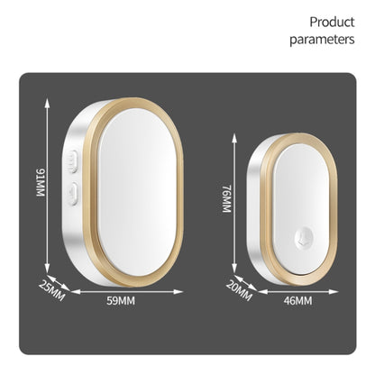 CACAZI A99 Home Smart Remote Control Doorbell Elderly Pager, Style:EU Plug(Golden) - Wireless Doorbell by CACAZI | Online Shopping South Africa | PMC Jewellery