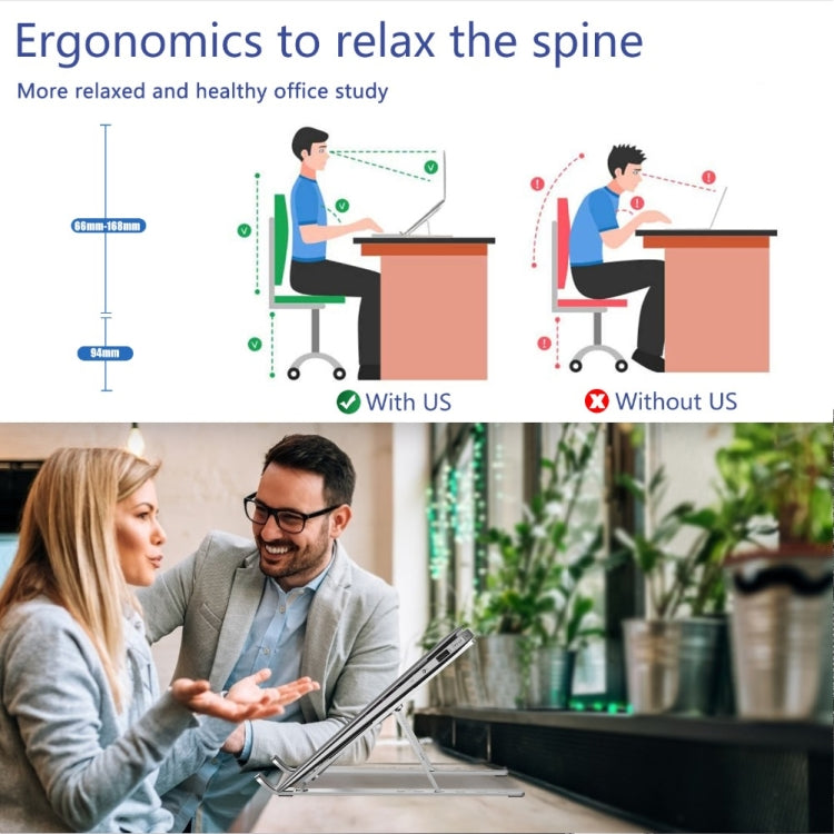 Aluminum Alloy Couch Notebook Mount Sofa Foldable Laptop Stand(Silver) - free shipping - PMC TechLife - Order now!