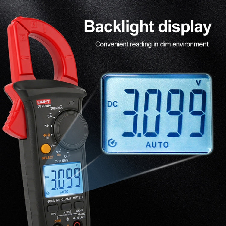 UNI-T  UT200A+ 400A Digital Clamp Multimeter AC/DC Voltage Detector Frequency Resistance Tester - free shipping - PMC TechLife - Order now!