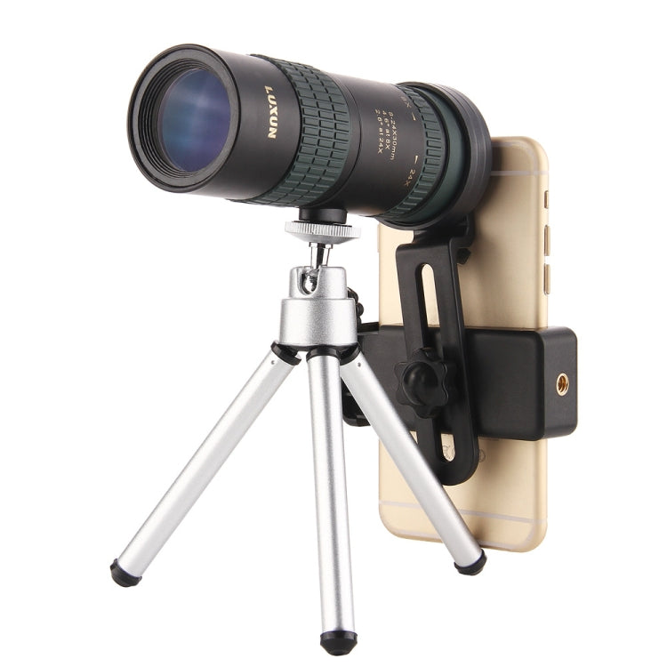 LUXUN 8-24X30 Shimmer Night Vision Single-Cylinder Variation Telescope with Phone Clip & Tripod - Telescope & Microscope by PMC Jewellery | Online Shopping South Africa | PMC Jewellery