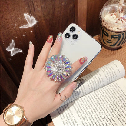 2 PCS Lazy Man Live Shooting Mobile Phone Rotating Ring Buckle Holder, Style:Flower Long Diamond - Ring Holder by PMC Jewellery | Online Shopping South Africa | PMC Jewellery