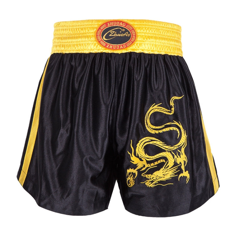 ZhuoAo Muay Thai/Boxing/Sanshou/Fighting Shorts for Men and Women, Size:XS(Embroidered Dragon Black) - Sportswear by ZhuoAo | Online Shopping South Africa | PMC Jewellery | Buy Now Pay Later Mobicred