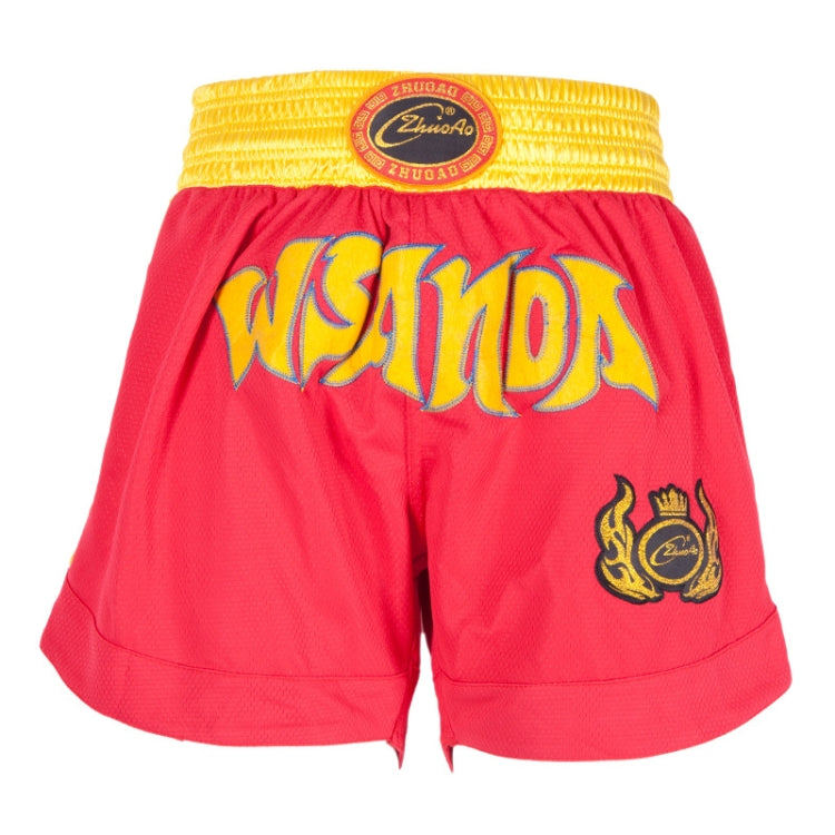 ZhuoAo Muay Thai/Boxing/Sanshou/Fighting Shorts for Men and Women, Size:S(Quick Dry Sanda Red) - Sportswear by ZhuoAo | Online Shopping South Africa | PMC Jewellery | Buy Now Pay Later Mobicred