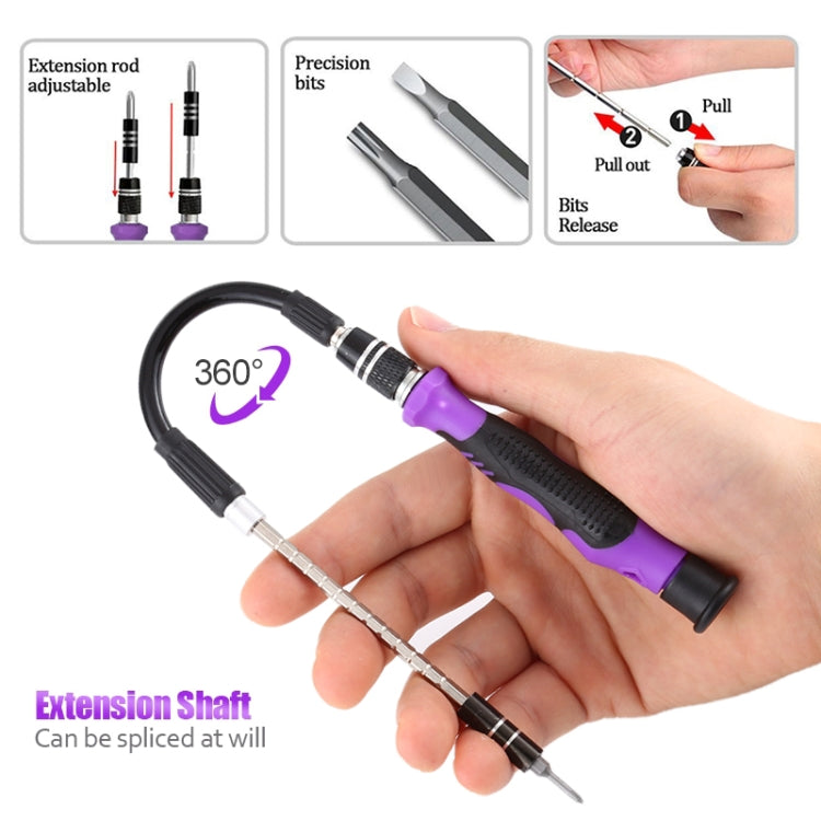 135 in 1 DIY Mobile Phone Disassembly Tool Clock Repair Multi-function Tool Screwdriver Set(Black Purple) - Screwdriver Set by PMC TechLife | Online Shopping South Africa | PMC TechLife