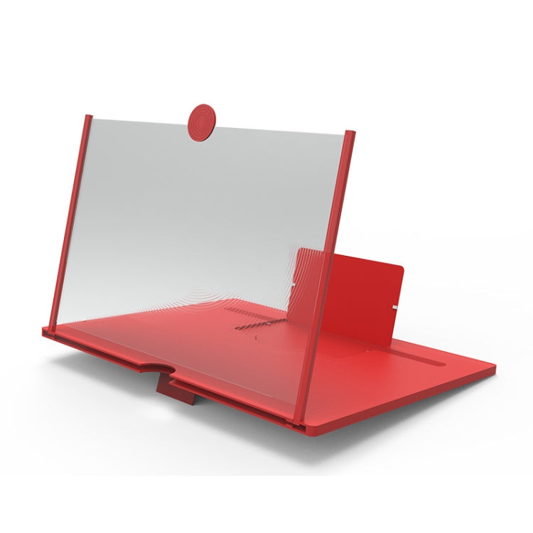 Pull-out Mobile Phone Screen Magnifier 3D Video Desktop Mobile Phone Holder, Size:12 inch(Red) - free shipping - PMC TechLife - Order now!