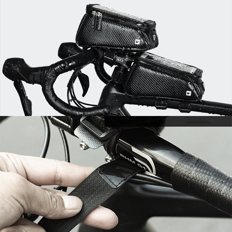 Rhinowalk Bicycle Front Tube Bag Waterproof Mobile Phone Touch Screen Multi-function Bicycle Handlebar Bag(Matt Black) - Bicycle Bags by Rhinowalk | Online Shopping South Africa | PMC Jewellery | Buy Now Pay Later Mobicred