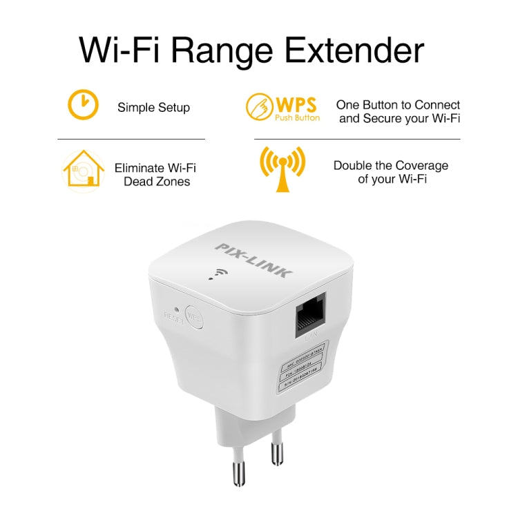 PIXLINK WR12 300Mbps WIFI Signal Amplification Enhanced Repeater, Plug Type:US Plug - Broadband Amplifiers by PIXLINK | Online Shopping South Africa | PMC Jewellery | Buy Now Pay Later Mobicred