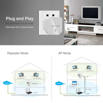 PIXLINK WR12 300Mbps WIFI Signal Amplification Enhanced Repeater, Plug Type:US Plug - Broadband Amplifiers by PIXLINK | Online Shopping South Africa | PMC Jewellery | Buy Now Pay Later Mobicred