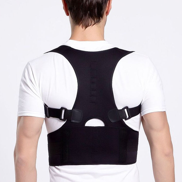 Male Female Adjustable Magnetic Posture Corrector Corset Back Men Brace Back Shoulder Belt Lumbar Support Straight, Size:M (Black) - Corrector by PMC Jewellery | Online Shopping South Africa | PMC Jewellery