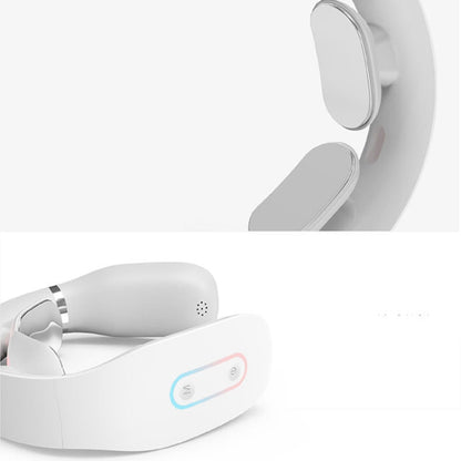 Neck Protector Intelligent Wireless Meridian Electric Physiotherapy Pulse Shoulder and Neck Massager, Style:English Voice Broadcast(Glutinous Rice White) - Massage & Relaxation by PMC Jewellery | Online Shopping South Africa | PMC Jewellery