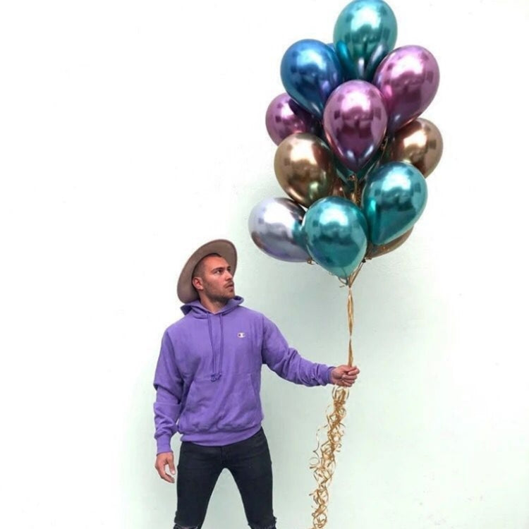 50 PCS 12inch Glossy Metal Pearl Latex Balloons Metallic Color Inflatable Air Ball Birthday Party Decor(Purple) - Balloons by PMC Jewellery | Online Shopping South Africa | PMC Jewellery