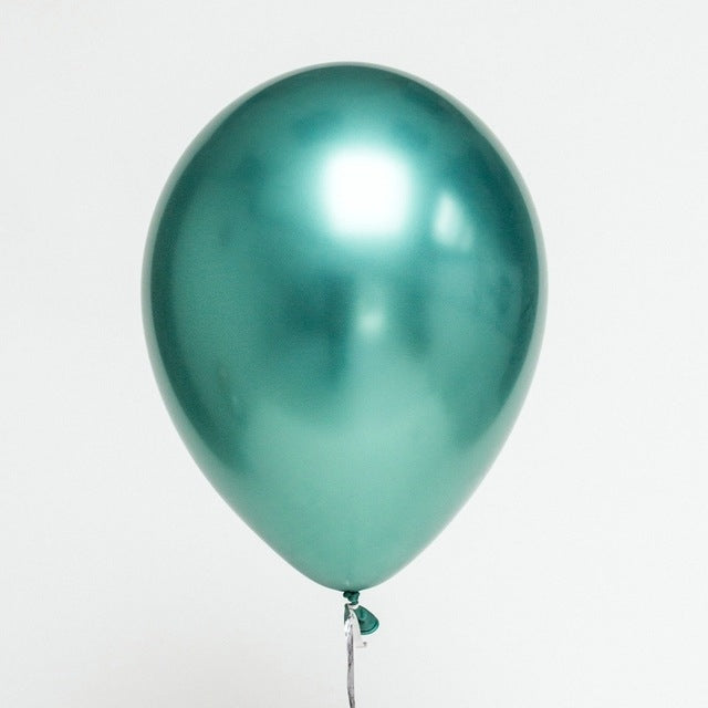 50 PCS 12inch Glossy Metal Pearl Latex Balloons Metallic Color Inflatable Air Ball Birthday Party Decor(Green) - Balloons by PMC Jewellery | Online Shopping South Africa | PMC Jewellery