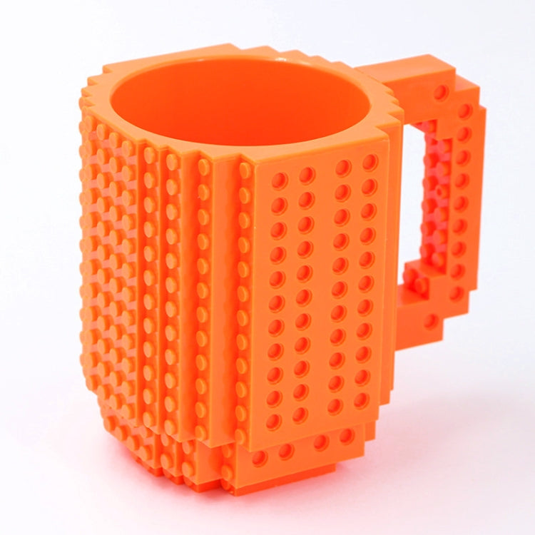 Building Blocks Design Creative Milk Mug Coffee Cup Build-on Brick Drinking Water Holder, Value:301-400ml(Orange) - free shipping - PMC TechLife - Order now!