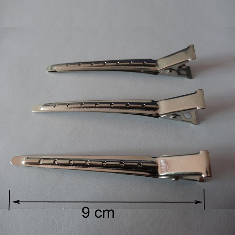 10 PCS Stainless Steel Hair Clips Hair Duckbill Clip Hair Clip Metal Large Single Hole Iron Clip - Hair Extensions Tools by PMC Jewellery | Online Shopping South Africa | PMC Jewellery