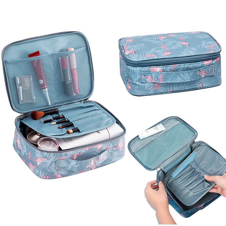 Large Capacity Portable Lady Waterproof Padded Travel Cosmetic Bag Beautician Storage Bags Women Makeup Bag(Style A Flamingo) - Storage Boxes by PMC Jewellery | Online Shopping South Africa | PMC Jewellery