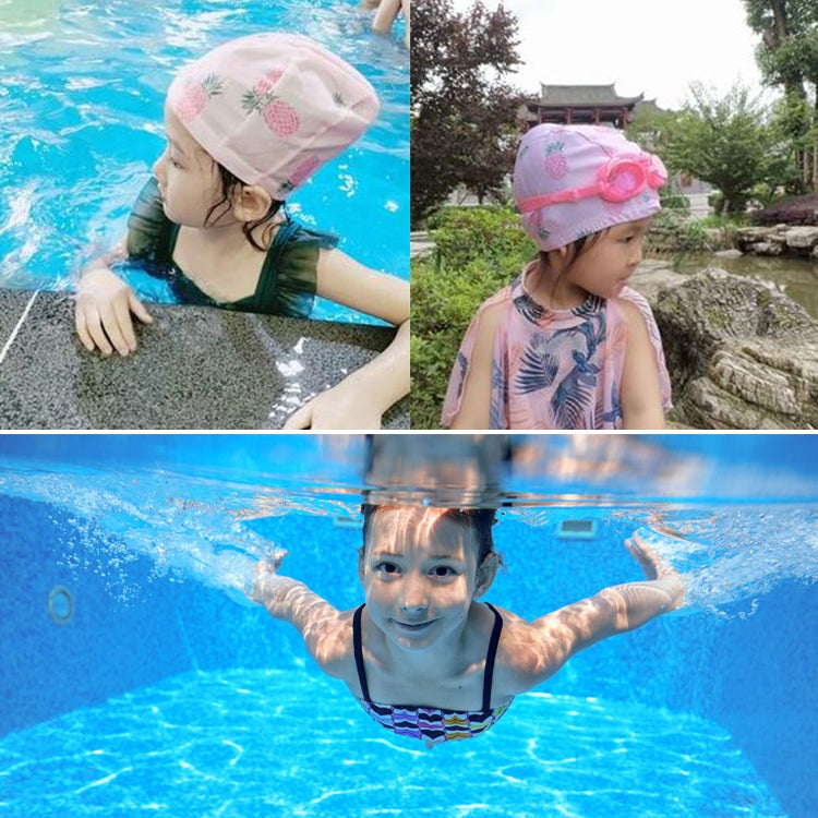 3 in 1 Children Swimming Swimming Cap + Swimming Goggles + Nose Clip Earplugs Set(Pink Pineapple) - Swimming Glasses by PMC Jewellery | Online Shopping South Africa | PMC Jewellery