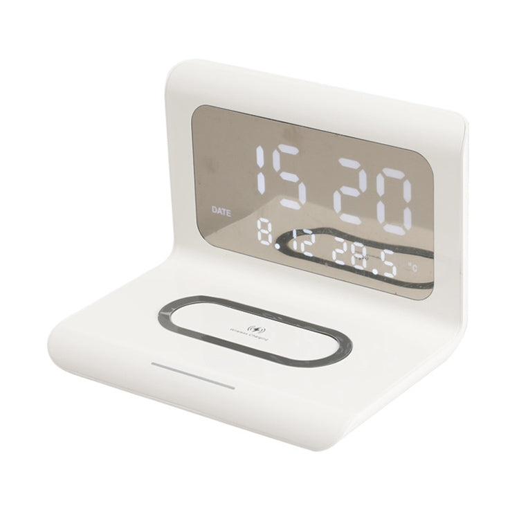 RT1 10W QI Universal Multi-function Mobile Phone Wireless Charger with Alarm Clock & Time / Calendar / Temperature Display(White) - free shipping - PMC TechLife - Order now!