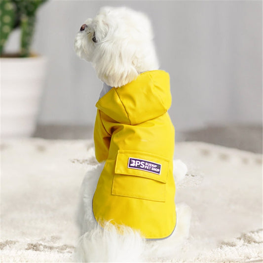 Dog Raincoat Hooded Four-Legged Clothes Waterproof All-Inclusive Small Dog Pet Raincoat, Size: XXL(Yellow) - Raincoat & Life Jackets by PMC Jewellery | Online Shopping South Africa | PMC Jewellery